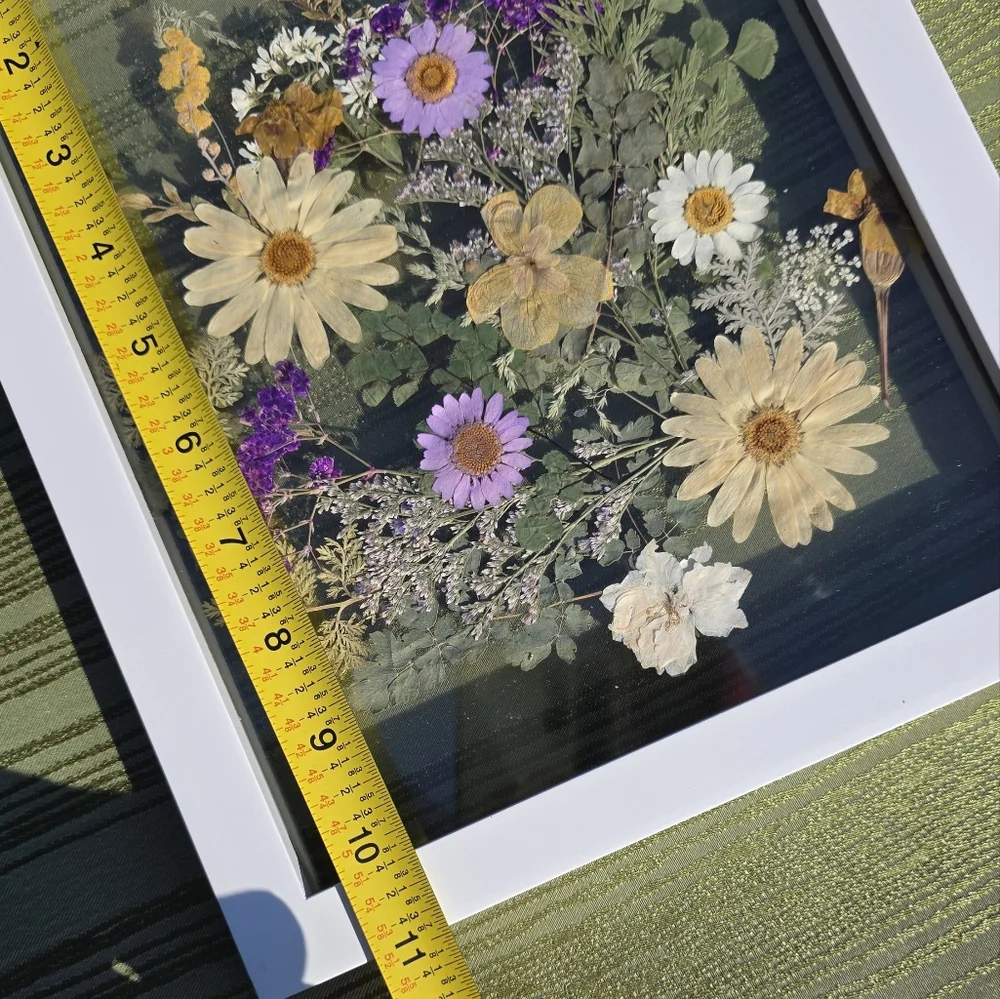 Pressed Wildflower Art in White Floating Frame - Picture 3 of 4
